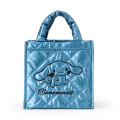 Japan Sanrio Metallic Quilted Cube Bag - Cinnamoroll