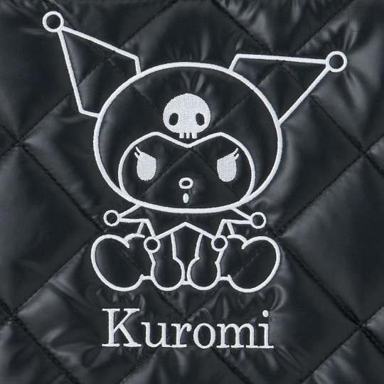 Japan Sanrio Metallic Quilted Cube Bag - Kuromi - 4