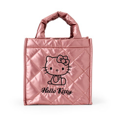 Japan Sanrio Metallic Quilted Cube Bag - Hello Kitty : Pink