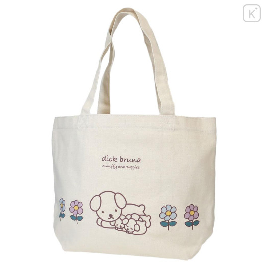 Japan Miffy Tote Bag - Flowers Snuffy And Puppies - 1