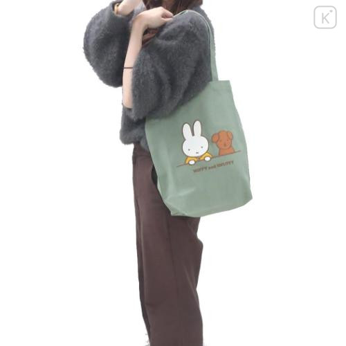 Japan Miffy Tote Bag - Miffy & Snuffy : Green - 5