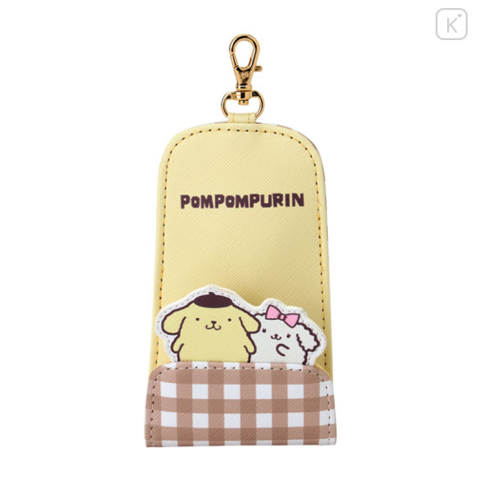 Japan Sanrio Key Case with Reel - Pompompurin : Flap - 1