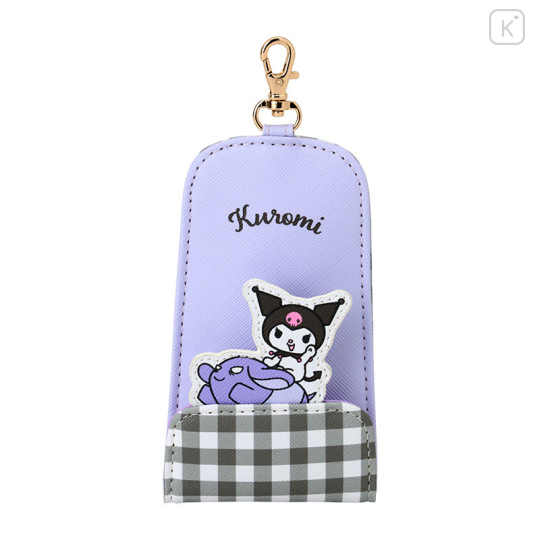 Japan Sanrio Key Case with Reel - Kuromi : Flap - 1