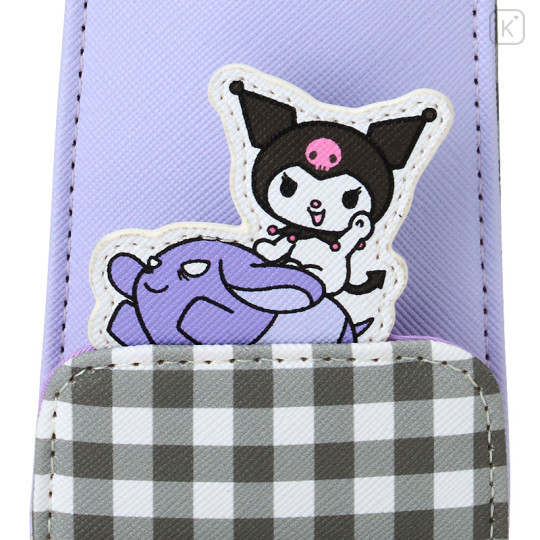 Japan Sanrio Key Case with Reel - Kuromi : Flap - 3