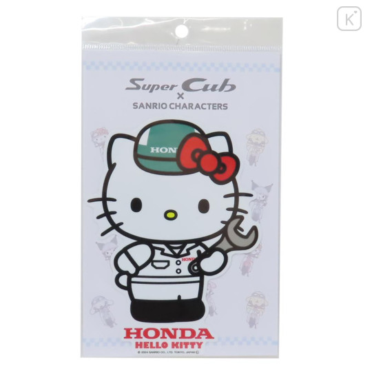 Japan Sanrio Big Vinyl Sticker - Hello Kitty : Honda Motorcycle Engineer - 1