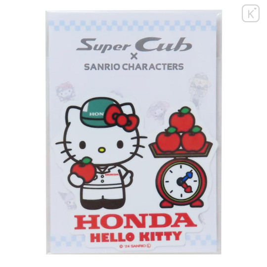 Japan Sanrio Vinyl Sticker - Hello Kitty : Honda Motorcycle Engineer Apple - 1