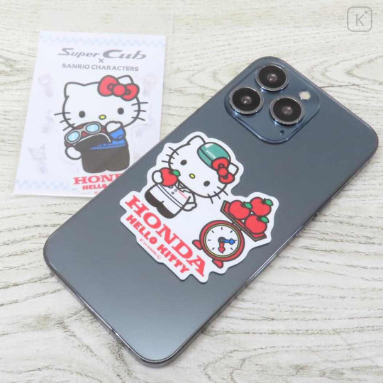 Japan Sanrio Vinyl Sticker - Hello Kitty : Honda Motorcycle Engineer Apple - 2