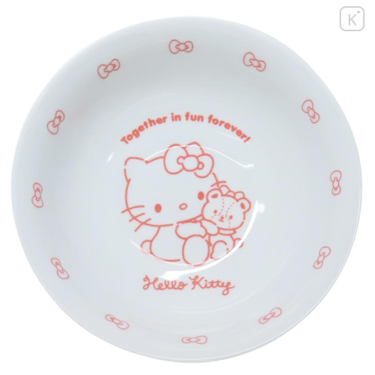 Japan Sanrio Porcelain Rice Bowl - Hello Kitty : Tiny Chum Red Gingham - 3