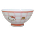 Japan Sanrio Porcelain Tea Bowl - Hello Kitty : Tiny Chum Red Gingham - 1