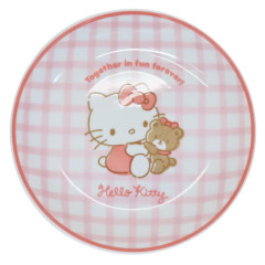 Japan Sanrio Porcelain Plate - Hello Kitty / Tiny Chum Red Gingham