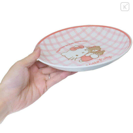 Japan Sanrio Porcelain Plate - Hello Kitty : Tiny Chum Red Gingham - 2