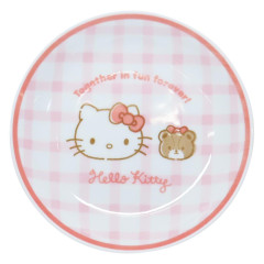 Japan Sanrio Porcelain Small Plate - Hello Kitty / Tiny Chum Red Gingham