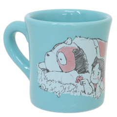 Japan Heidi, Girl of the Alps Chunky Mug - Sleeping With Puppy Blue