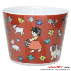 Japan Heidi, Girl of the Alps Kutani Ware Bowl - Animals Walk Red