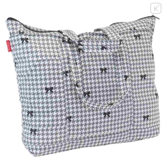 Japan Sanrio Rootote Grande Packable Tote Bag - Hello Kitty : Black Houndstooth Travel - 2