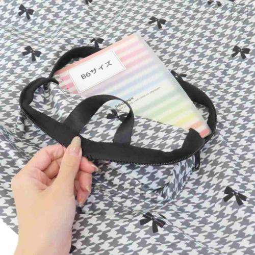 Japan Sanrio Rootote Grande Packable Tote Bag - Hello Kitty : Black Houndstooth Travel - 4