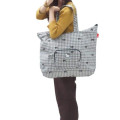 Japan Sanrio Rootote Travel Folding Boston Bag - Hello Kitty : IP.GRD Black Houndstooth - 6