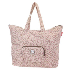 Japan Sanrio Rootote Grande Packable Tote Bag - Hello Kitty : Leopard Travel
