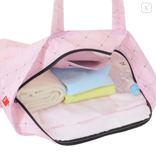 Japan Sanrio Rootote Travel Folding Boston Bag - Hello Kitty : IP.GRD Pink Heart - 3