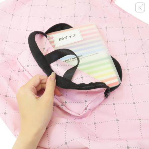 Japan Sanrio Rootote Grande Packable Tote Bag - Hello Kitty : Pink Heart Travel - 4