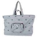 Japan Sanrio Rootote Maxi Packable Tote Bag - Hello Kitty : Black Houndstooth Travel - 1