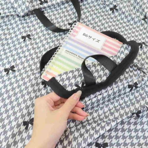 Japan Sanrio Rootote Maxi Packable Tote Bag - Hello Kitty : Black Houndstooth - 4