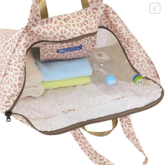 Japan Sanrio Rootote Maxi Packable Tote Bag - Hello Kitty : Leopard Travel - 3