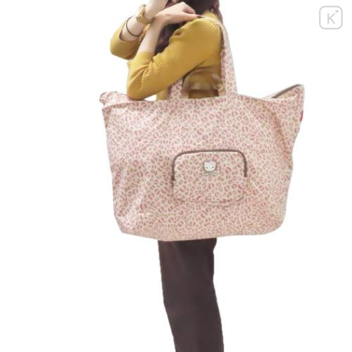 Japan Sanrio Rootote Travel Folding Boston Bag - Hello Kitty : IP.MAXI Leopard - 6