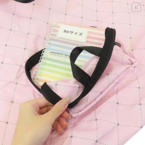 Japan Sanrio Rootote Maxi Packable Tote Bag - Hello Kitty : Pink Heart Travel - 4