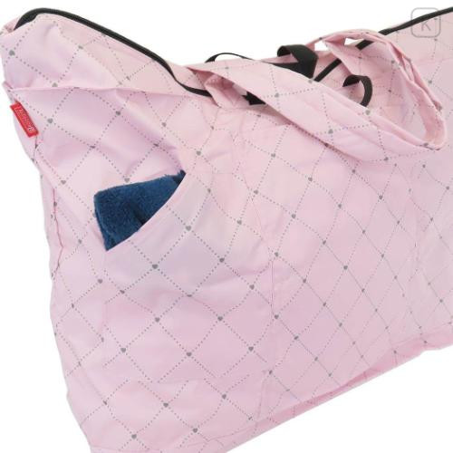 Japan Sanrio Rootote Travel Folding Boston Bag - Hello Kitty : IP.MAXI Pink Heart - 5