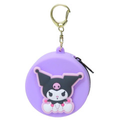 Japan Sanrio Silicone Mini Pouch Keychain - Kuromi : 3D Mascot