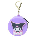 Japan Sanrio Silicone Mini Pouch Keychain - Kuromi : 3D Mascot - 1