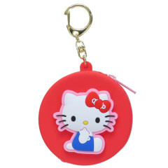 Japan Sanrio Silicone Mini Pouch Keychain - Hello Kitty : 3D Mascot