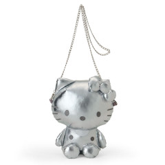 Japan Sanrio Plush Shoulder Bag - Hello Kitty : Metallic Sliver