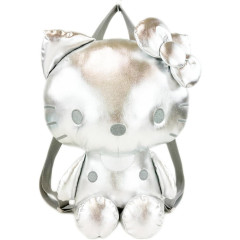 Japan Sanrio Plush Backpack - Hello Kitty : Metallic Sliver