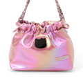 Japan Sanrio Metallic Drawstring Shoulder Bag - Hello Kitty : Pink - 2