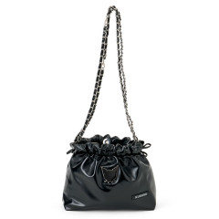 Japan Sanrio Metallic Drawstring Shoulder Bag - Kuromi