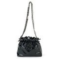 Japan Sanrio Metallic Drawstring Shoulder Bag - Kuromi - 1