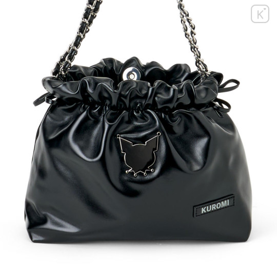 Japan Sanrio Metallic Drawstring Shoulder Bag - Kuromi - 2