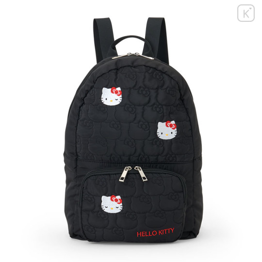 Japan Sanrio Quilted Backpack - Hello Kitty : Black - 1