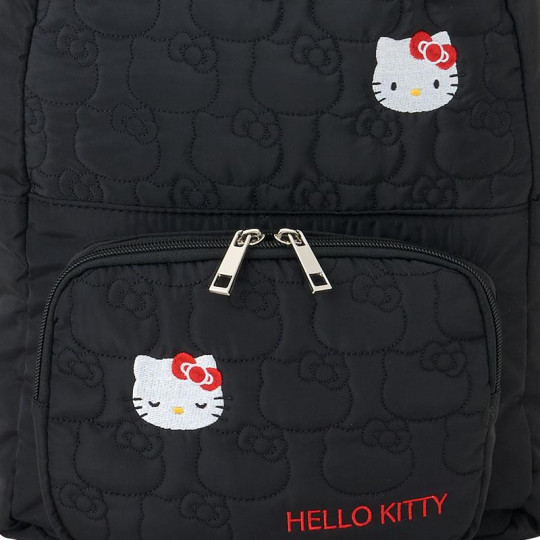 Japan Sanrio Quilted Backpack - Hello Kitty : Black - 4