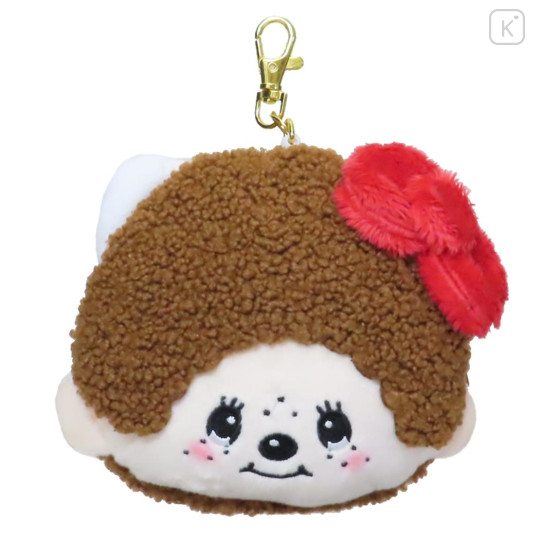 Japan Monchhichi × Sanrio Fluffy Pass Case Card Holder - Hello Kitty - 1