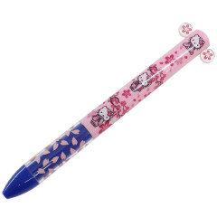 Japan Sanrio Two Color Mimi Pen - Hello Kitty : Ribbon Sakura Pink Navy