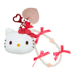 Japan Sanrio Bead Strap with Mascot - Hello Kitty / Cushion Ribbon