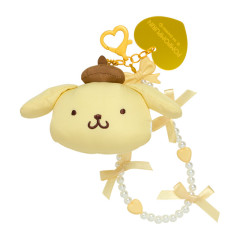 Japan Sanrio Bead Strap with Mascot - Pompompurin / Cushion Ribbon