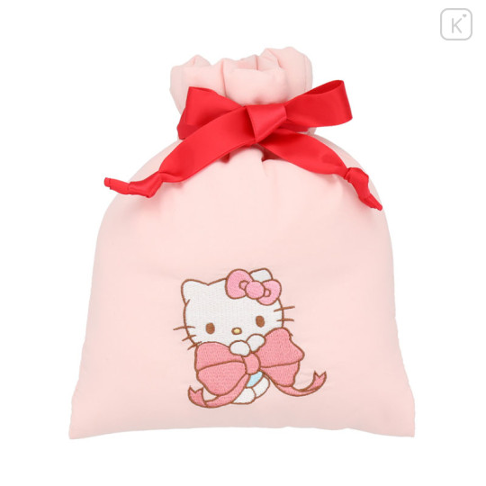 Japan Sanrio Drawstring Pouch - Hello Kitty : Cushion Ribbon - 1