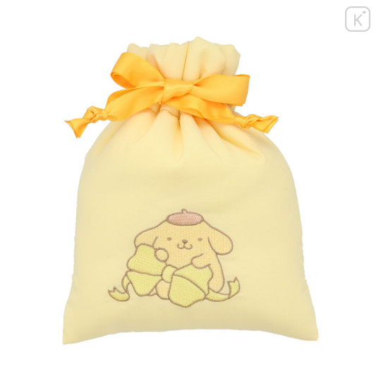 Japan Sanrio Drawstring Pouch - Pompompurin : Cushion Ribbon - 1