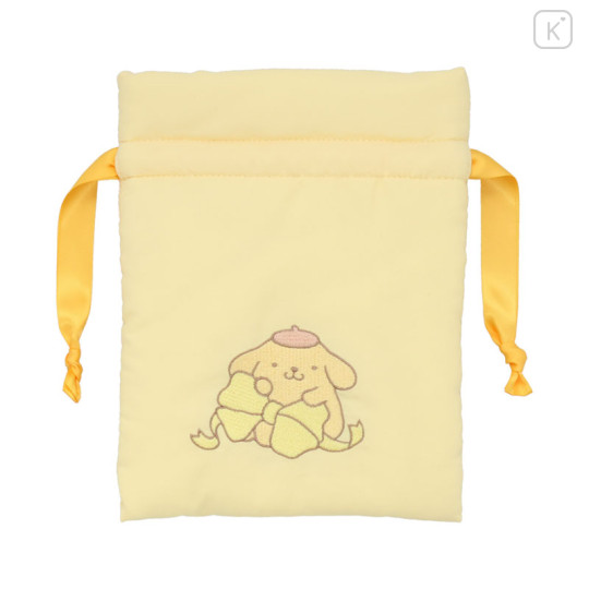 Japan Sanrio Drawstring Pouch - Pompompurin : Cushion Ribbon - 2