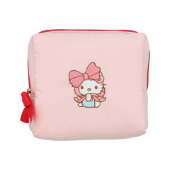 Japan Sanrio Cosmetic Pouch - Hello Kitty / Cushion Ribbon