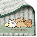 Japan San-X Embroidered Mini Towel - Rilakkuma : Lay Back Green - 2